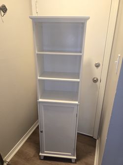 White Storage Cabinet / Bookshelf – Good Condition