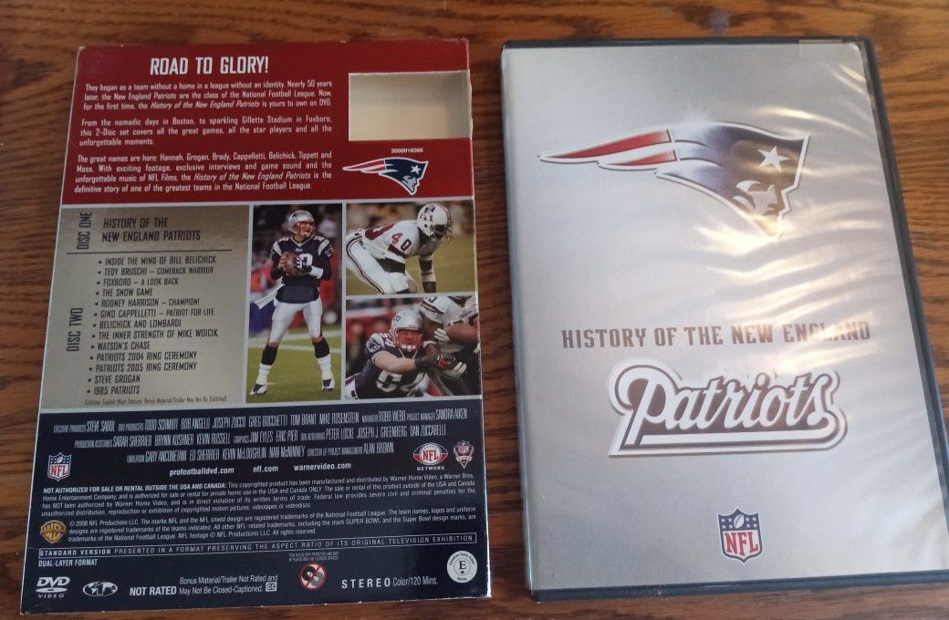 New England Patriots 2 Disc DVD Road To Glory 
