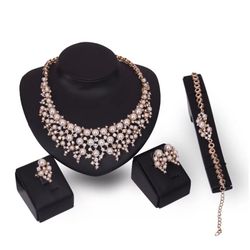 18k Dubai Gold Plated Luxury Pearl Set