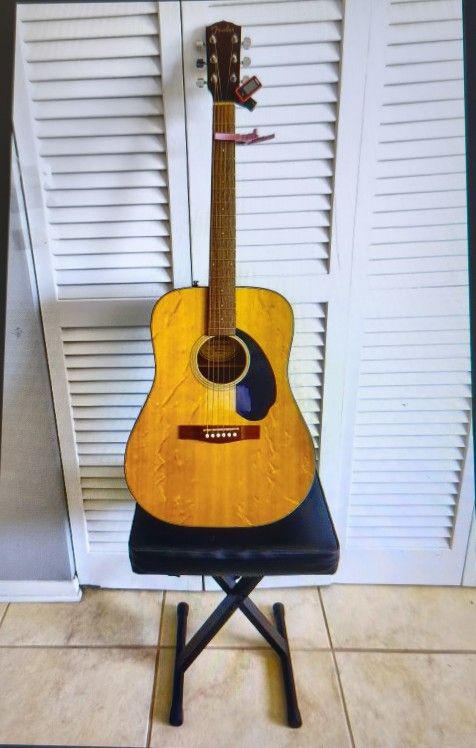 Fender CD 60S Right-Handed 6-String Dreadnought Acoustic Guitar w/ Tuner, Natural r