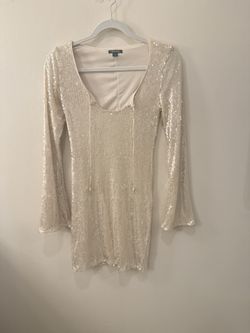 Gold sequin mini dress from Wild Fable (XS). Only worn once or twice, never worn outside—excellent condition. Fully lined, comfortable, very sparkly f