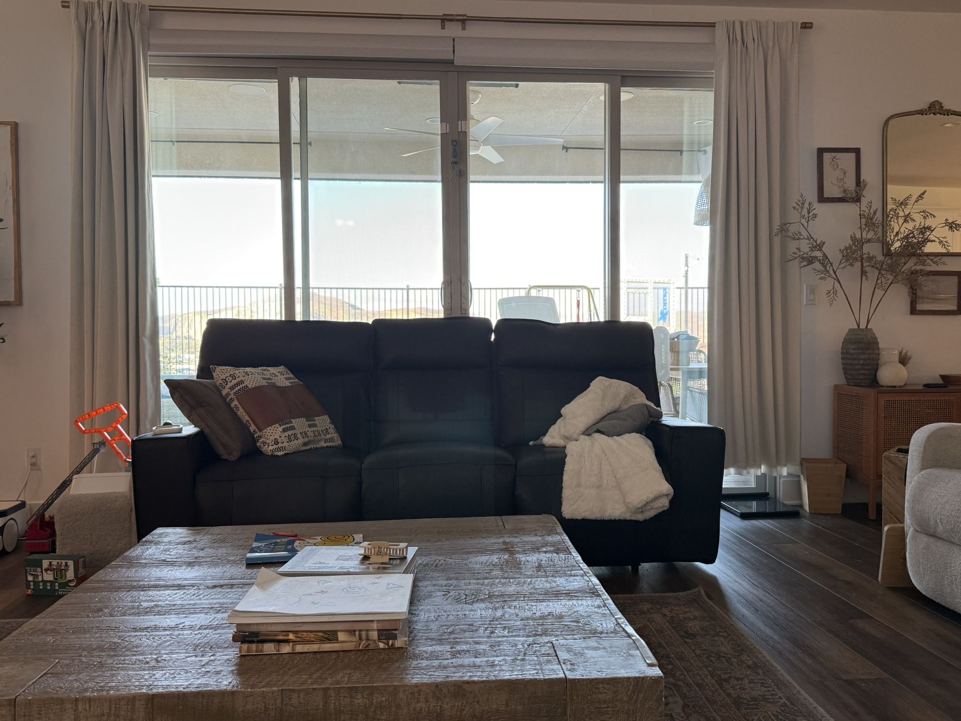 Black 3 Seat Recliner Couch