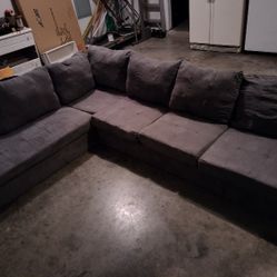 Sectional Sofa 2 Piece Gray 