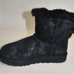 UGG Women’s Mini Bailey Bow Glimmer Faux Fur 