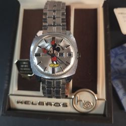 Helbros Walt Disney Mickey Mouse Vintage Watch Germany Self Winding ORIG BOX/TAGS