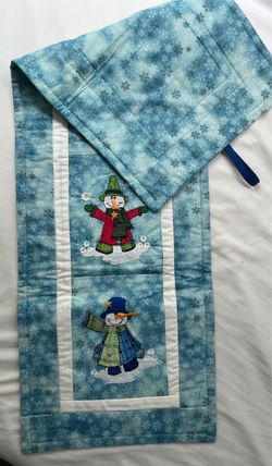 Vintage Quilted and embroidered table runner/wall hanger