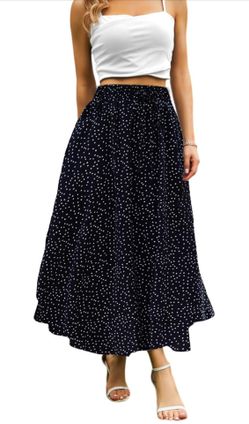 Maxi Skirts for Women with Pockets Long Midi Length Casual Skirt for Beach Party Holiday
