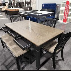 Tyler Creek Black/Grayish Brown Dining Table And 6 Chairs
Ashley Furniture$10 Down Payment And Financing Available