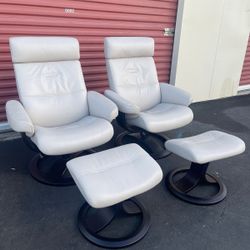 Oslo Leather Recliner & Ottoman