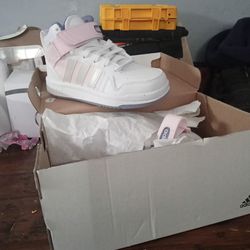 Brand New /White & Pink Adidas For Kid Size 28 1/2