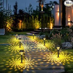 SOLPEX Solar LED Lights for Outside,10 Pack Solar Lights Outdoor Waterproof,Warm White Outdoor Solar LED Lights for Yard,Garden,Pathway,Patio and Land