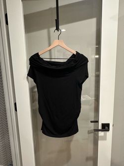 Black Cowl Neck Short Sleeve Top
