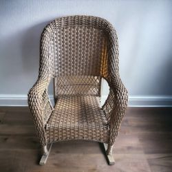 Brown Wicker Rocking Chair 