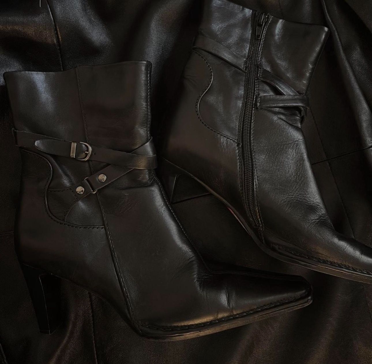 ALDO Black leather ankle boots
