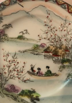 (Set of 5 ) 6” small antique plates/ beautiful hand painting and detail