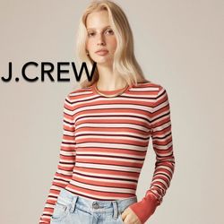 ❄️(NEW) WOMEN’S J.CREW POPPY MULTICOLOR CAROLYN FITTED CREWNECK SWEATER IN STRIPED MERINO WOOL - SIZE: SMALL❄️