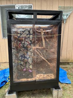 Large Reptile Enclosure Terrarium with Wood Frame