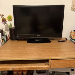 Wooden Desk And Tv