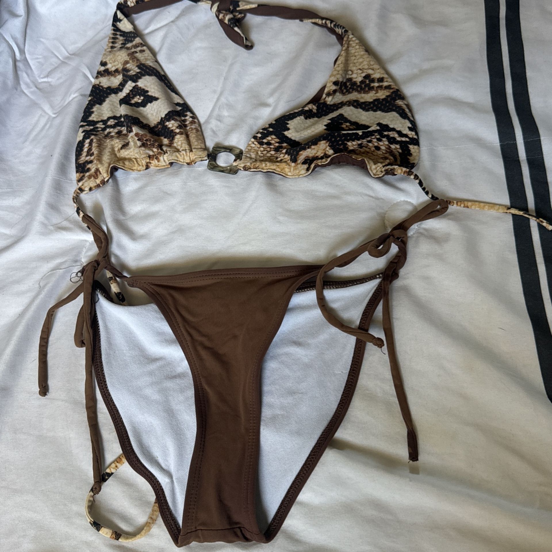 Snake skin itty-bitty bikini