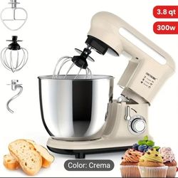 CHEFTRONIC SM-C01 Stand Mixer 6 Speed 3.8qt 300W Crema w/ Attachments