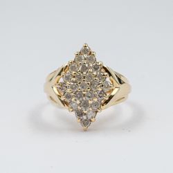 Diamond Burst Chunky Gold Ring
