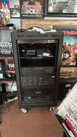 Commercial Audio / PA System Equipment Rack – QSC, TOA, DMX – Complete Rack
