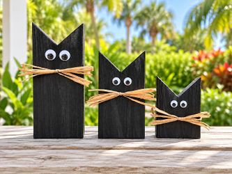 Handmade Chunky Black Cats 🐈⬛ | Set of 3