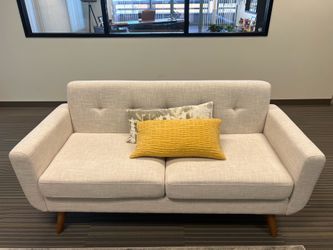 2 Seater Tan Fabric Sofa!