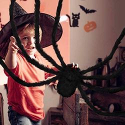 5FT Large Spider Halloween Decoration, Realistic Giant Spider Prop for Indoor/Outdoor Party Yard Lawn Decor