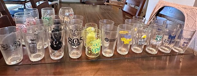 🍺 28 Brewery Pint Glasses - Tioga-Sequoia, Firestone, and more.