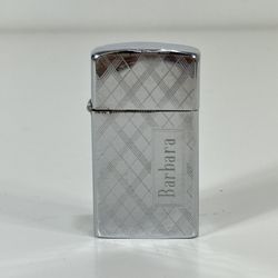 Vintage 1958 Zippo USA ~ Slimline Windproof Lighter ~ Monogrammed "Barbara"