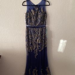 navy blue blinged gown 