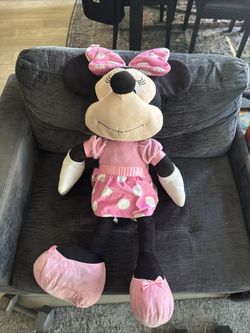 Disney Minnie Mouse Jumbo Plush 40” Stuffed Toy - Light Pink Polka Dot Dress