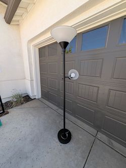 Black Torchiere Floor Lamp with Reading Light