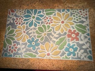 Floral print outdoor mat