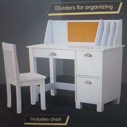 KidKraft Study Desk With Chair, Bulletin Board And Cabinets