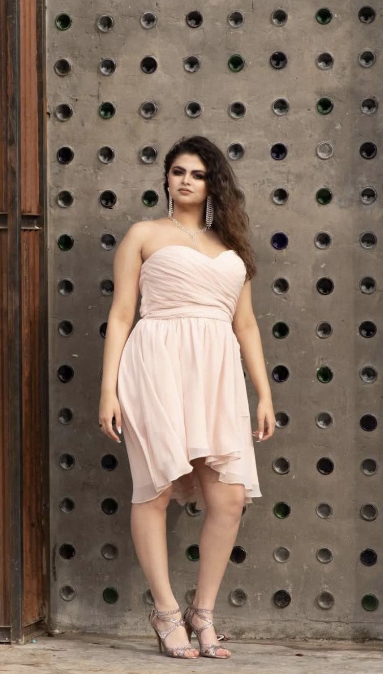 short blush formal dress