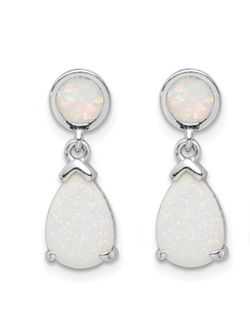 Sterling Silver White Opal Dangled Earrings