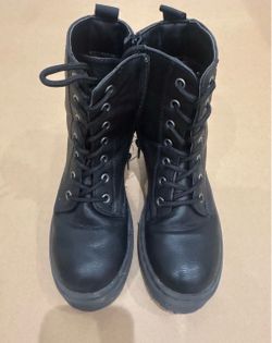 Black Leather Combat Boots