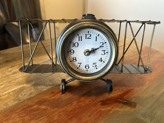 Metal Airplane Clock 