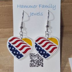 SWA Patriotic Fan Art Earrings 
