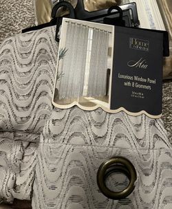 Set Of 2 See Through Grey Window Panels 54x84