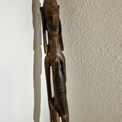 Ancient Lake Sentani Ritual Dagger from West Papua, Copper Hand Carving and Painting