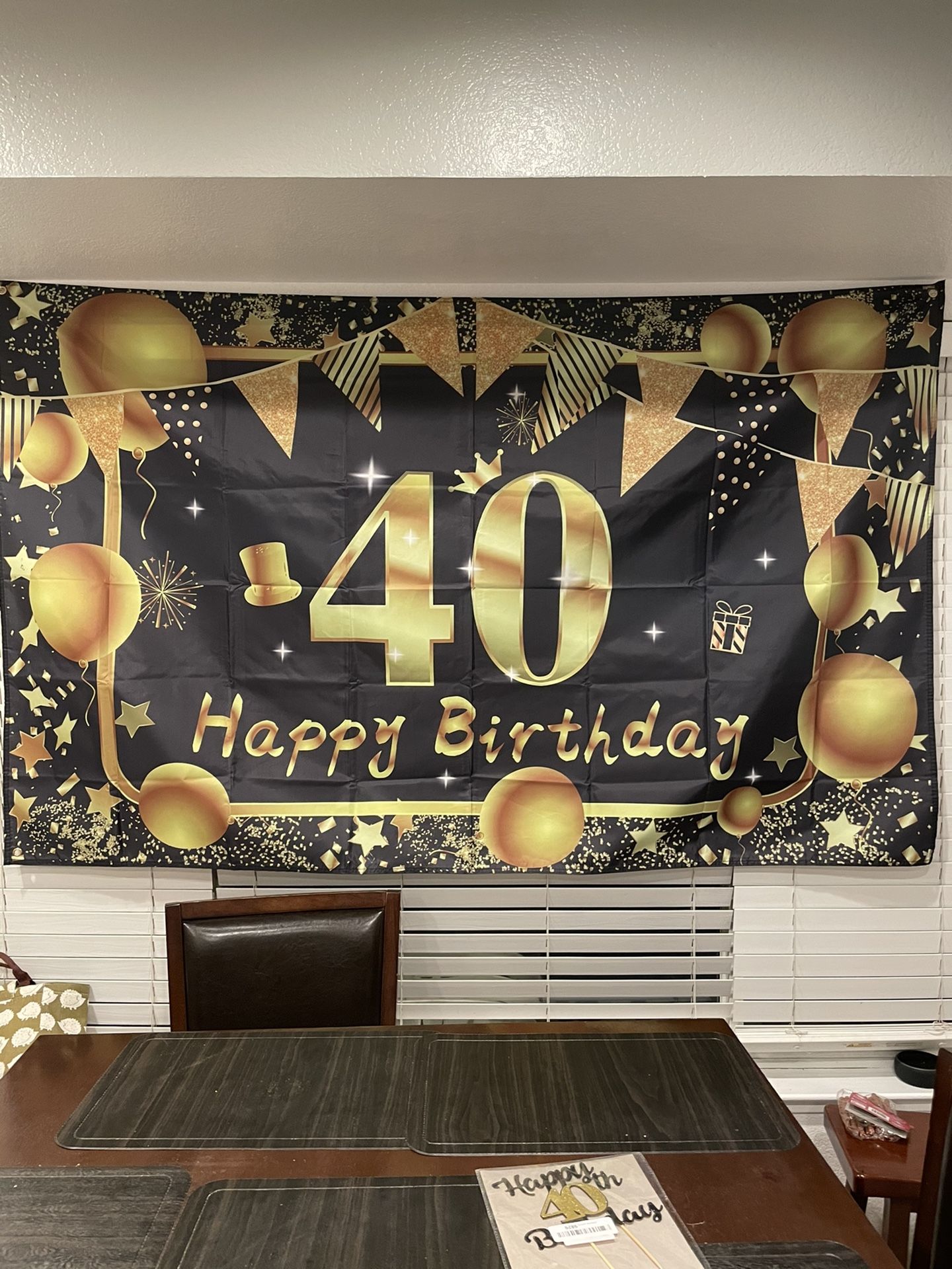 40th Banner & Cake Topper 