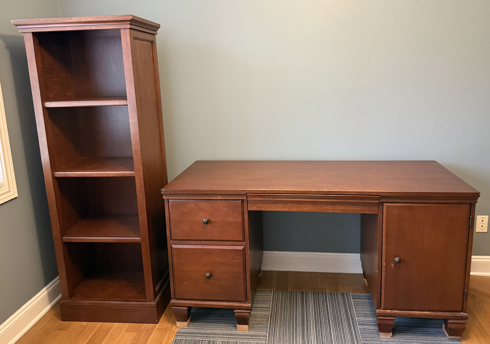 Pottery Barn Desk, Shelf And File Cabinet