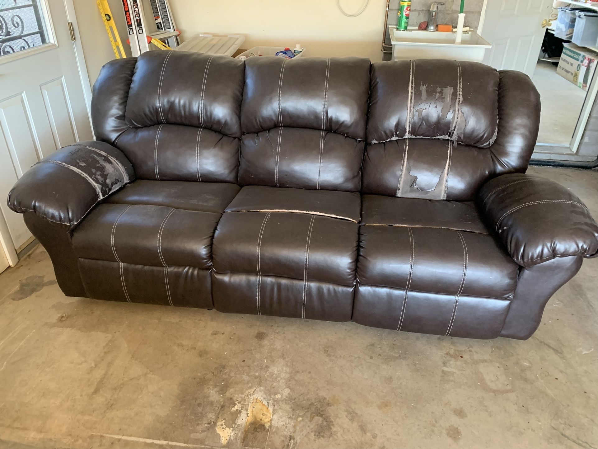 2 Leather Couches FREE