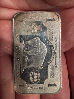 1 Troy Ounce .999 Silver Buffalo Bar