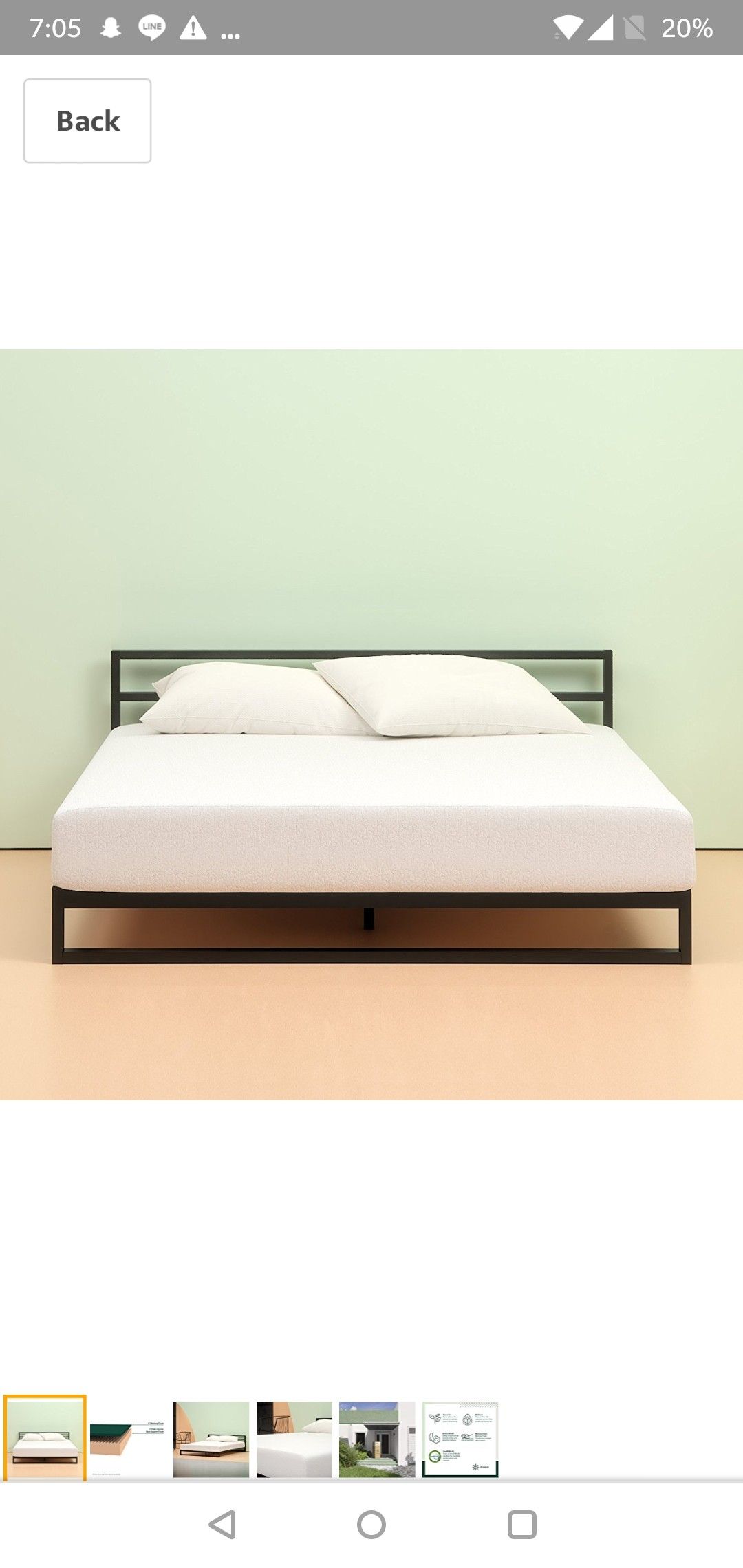 Brand New Queen Zinus Memory Foam 6 Inch Green Tea Mattress