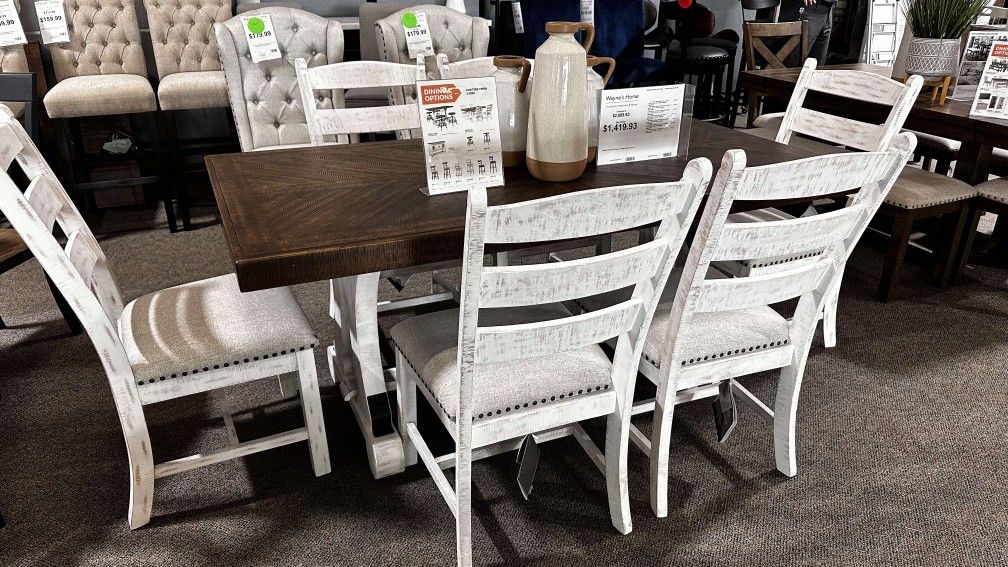 OM• $38 Initial • Brand New Valebeck Dining Table And Chairs Set