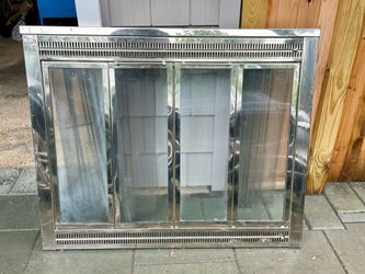 Fireplace doors with screen
